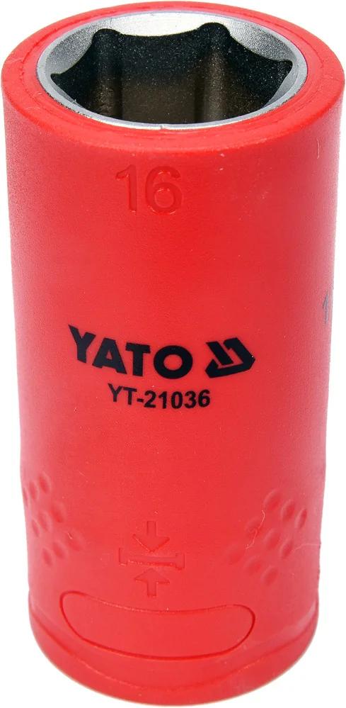 Головка торцева шестигранна діелектрична YATO 1/2" М16 х 55/38 мм VDE до 1000 В