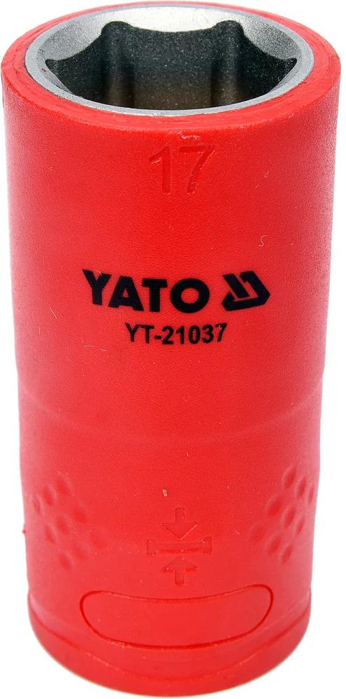 Головка торцева шестигранна діелектрична YATO 1/2" М17 х 55/38 мм VDE до 1000 В