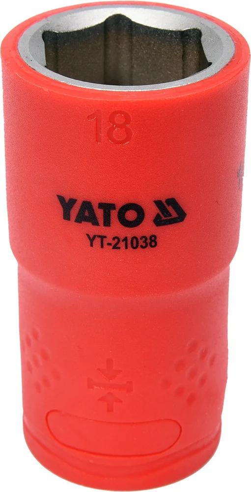 Головка торцева шестигранна діелектрична YATO 1/2" М18 х 55/38 мм VDE до 1000 В