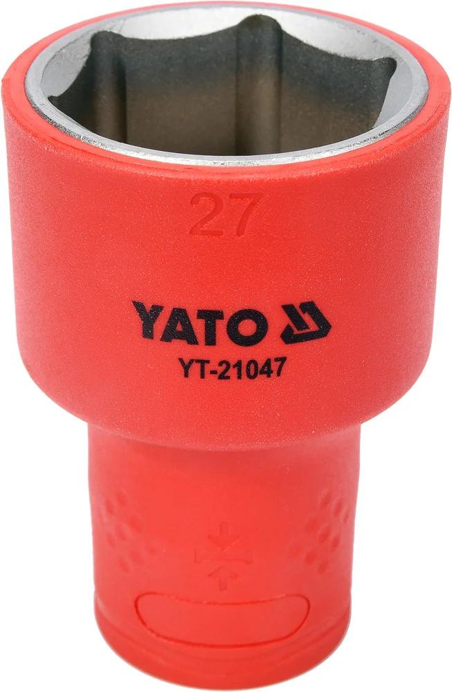 Головка торцевая шестигранная диэлектрическая YATO 1/2 М27 х 60/38 мм VDE до 1000 В