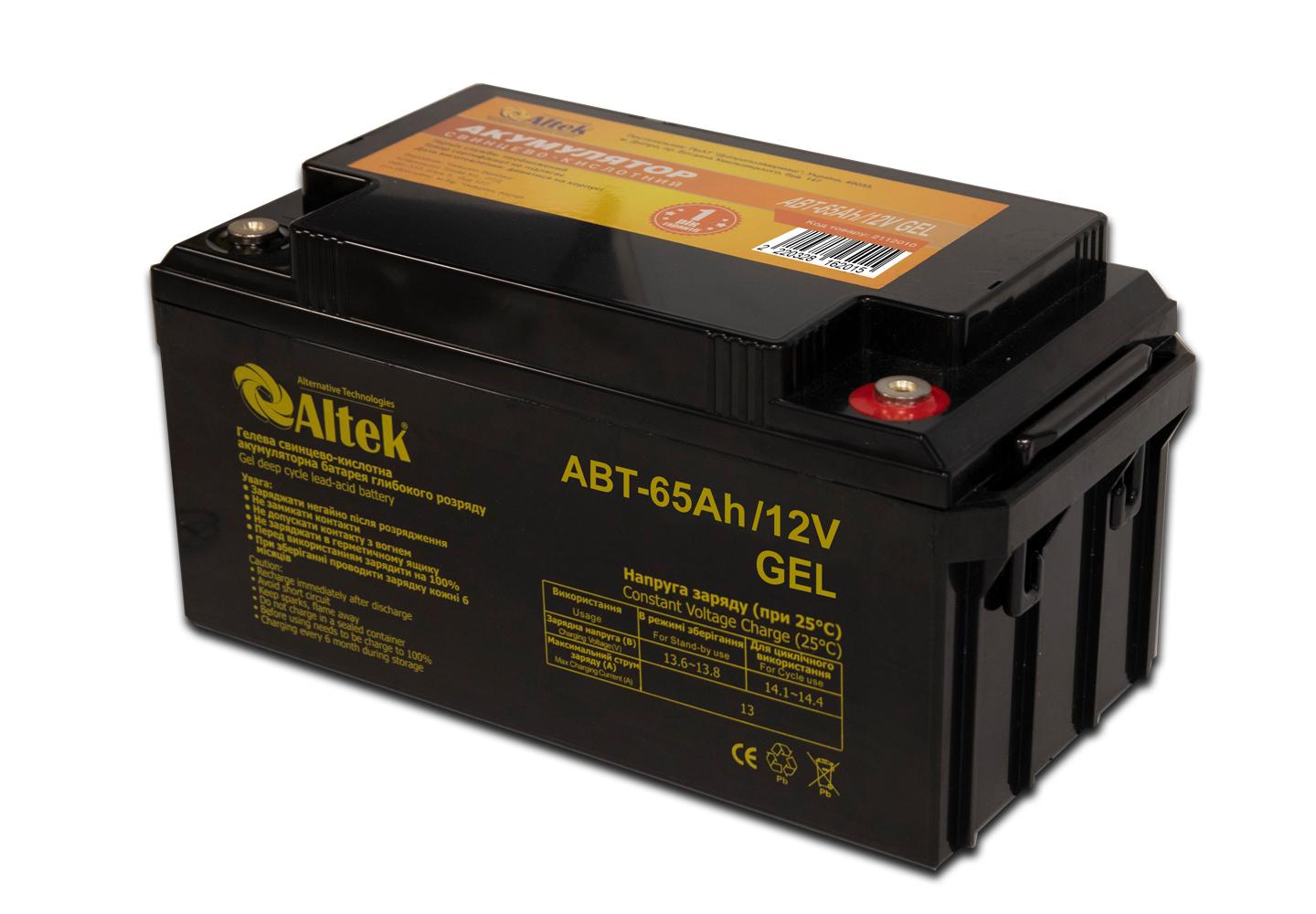 Акумулятор ALTEK ABT-65Аh/12V GEL