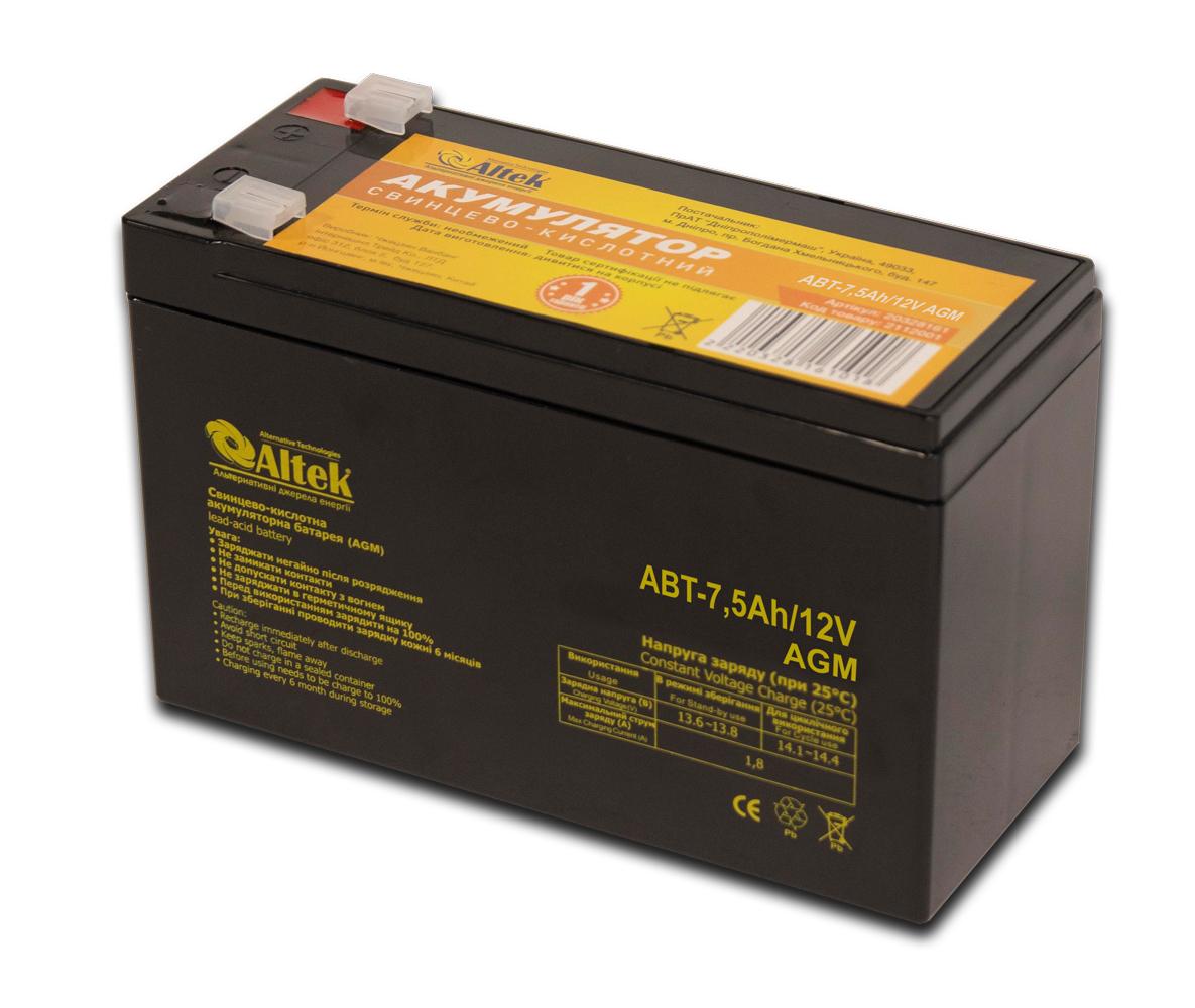 Акумулятор ALTEK ABT-7,5Ah/12V AGM