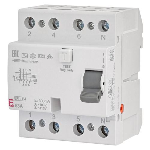 Диф. реле EFI-4 63/0,3 тип AC (10kA)