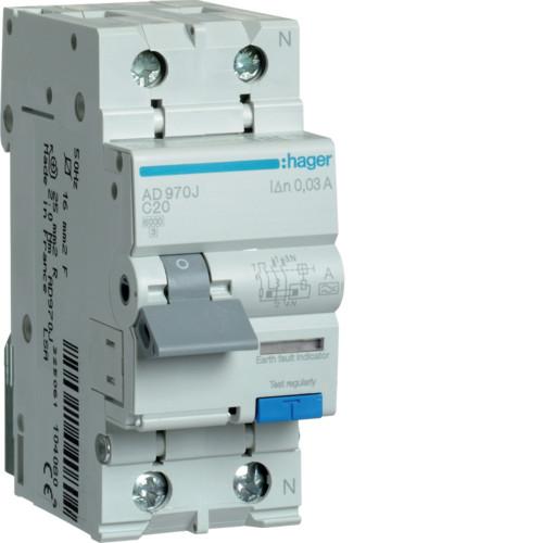 Устройство защитного отключения 2P С 32A 6 кA 30mA AD982J Hager