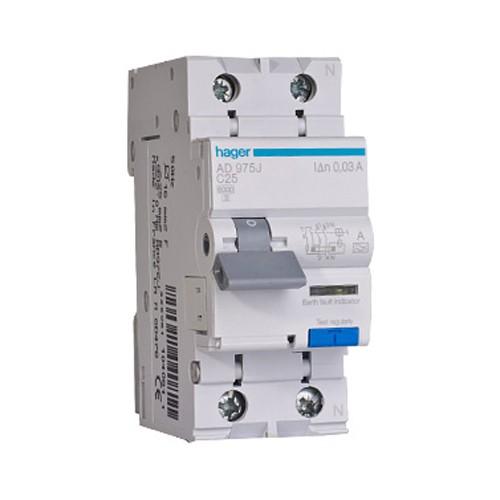 Устройство защитного отключения 2P С 25A 6 кA 30mA AD975J Hager