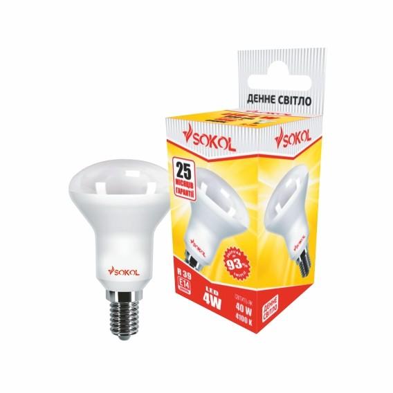 Світлодіодна LED лампа R39 AL 4w 220В E14 4100К Sokol