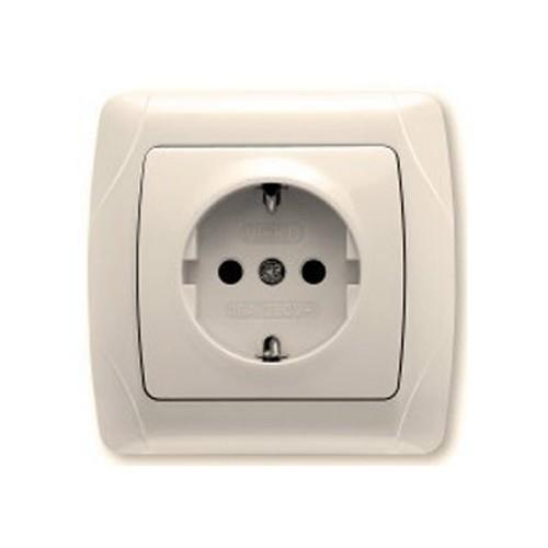 Розетка с заземлением крем глянцевая IP20 VIKO Carmen 90562008