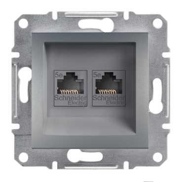 Розетка комп'ютерна сталь Schneider Asfora EPH4300162