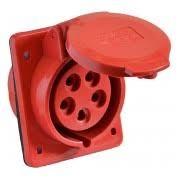 Силова розетка, що вбудовується e.socket.pro.4.16.wall, 4п., 380В, 16А (414)
