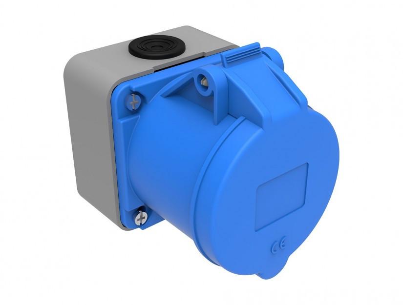 Розетка настінна 220V 3*32A поліамід IP44 Bemis BC1-3403-2510