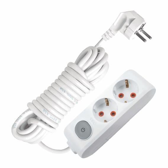Подовжувач 2гн 5м із заземленням та кнопкою VIKO Multi-Let