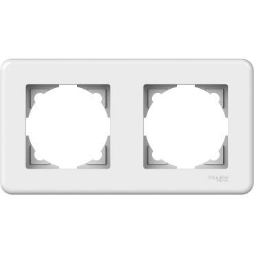 LNA5800221 РАМКА ДВУХМЕСТНАЯ, ГОРИЗ-НА, БЕЛАЯ LEONA