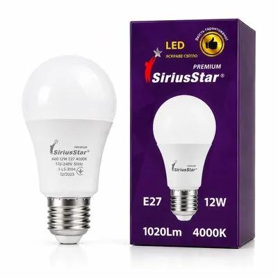 Світлодіодна лампа SIRIUSSTAR 3104 А60 12W-4000K-E27