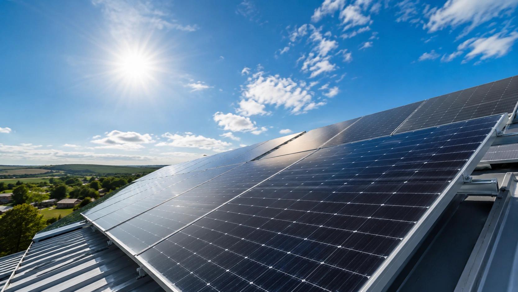 Solar panels on a roof
