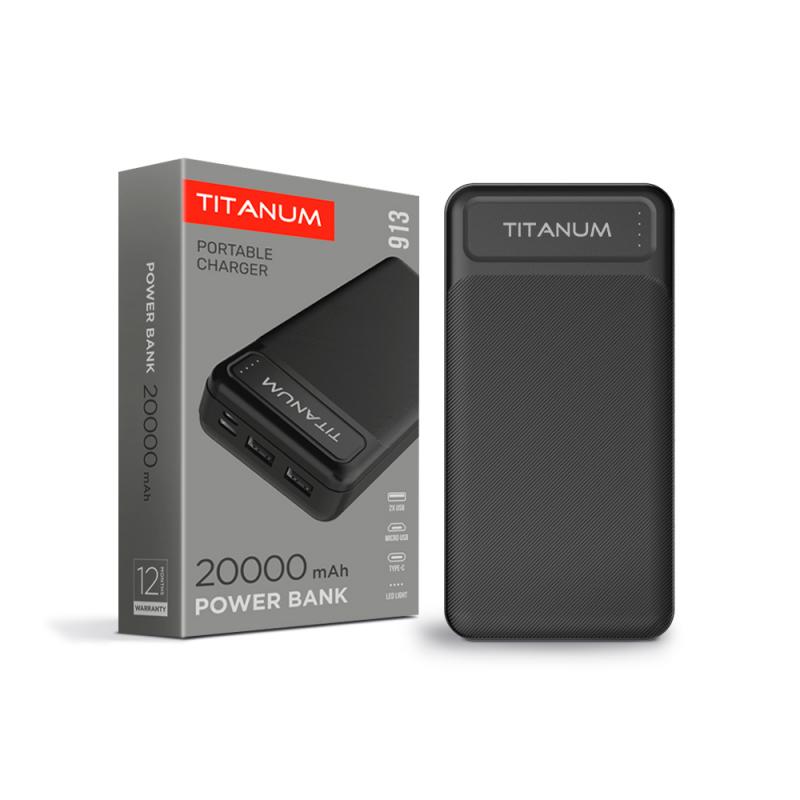 Powerbank TITANUM 913 Black 20000mAh