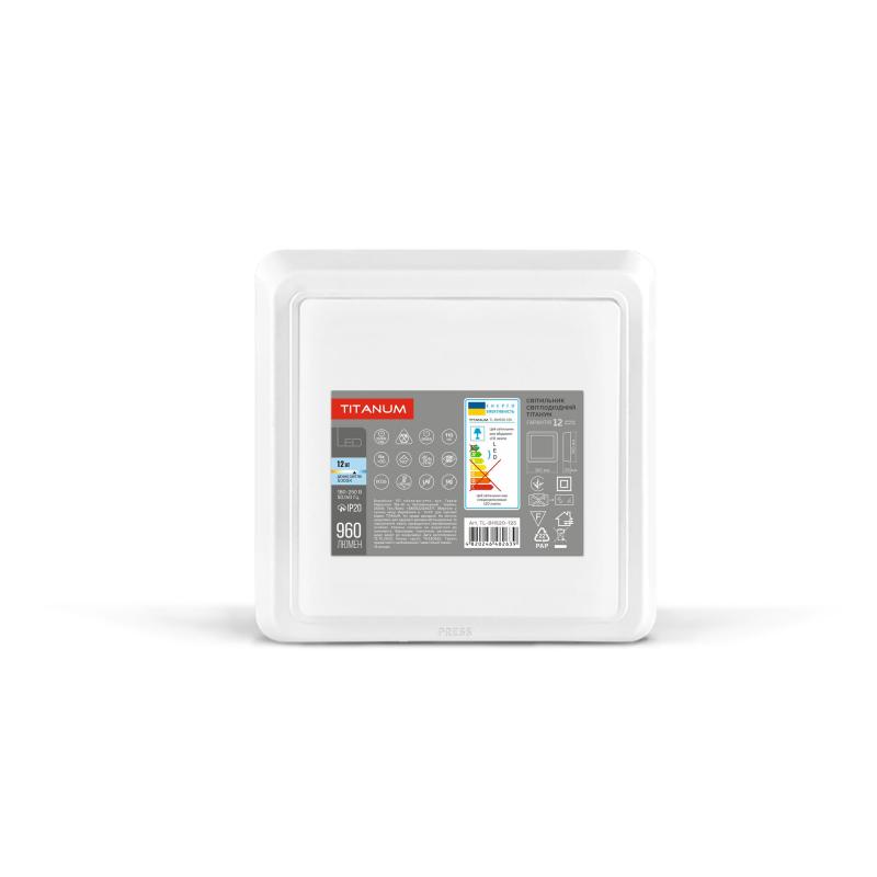LED Светильник квадратный накладной TITANUM 12W 5000K