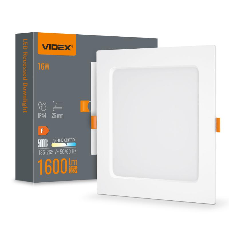 LED светильник Back встроенный квадрат VIDEX 16W 5000K