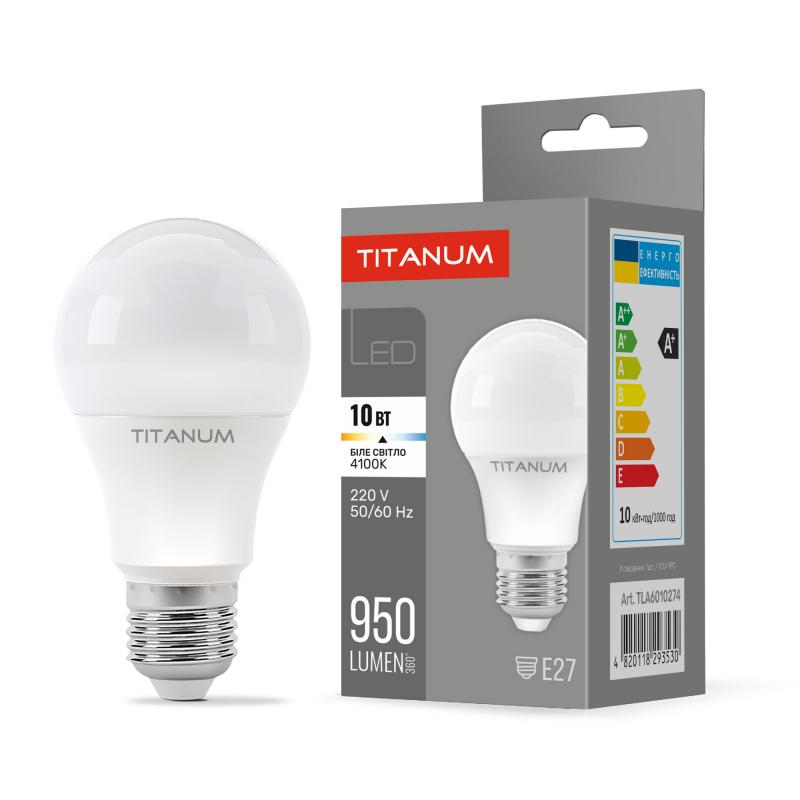 LED лампа TITANUM A60 10W E27 4100K