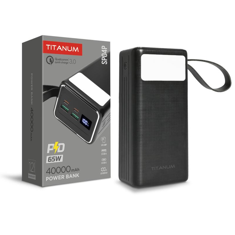 Powerbank 40000mAh TITANUM SP04P PD65W Black