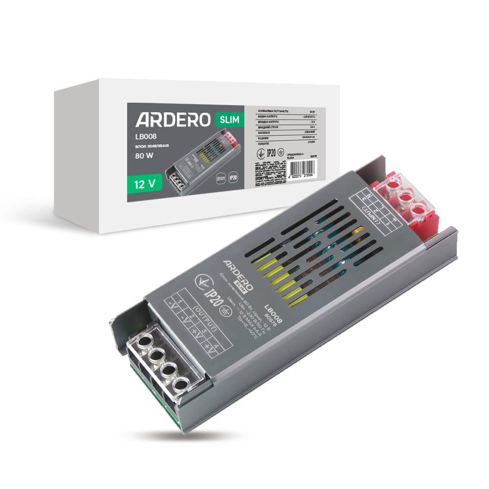 Блок питания для светодиодной ленты Ardero LB008 12В 80Вт
