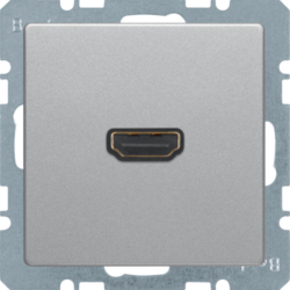 HDMI-розетка, підключення сзаду під кутом 90град., алюміній, Q.x