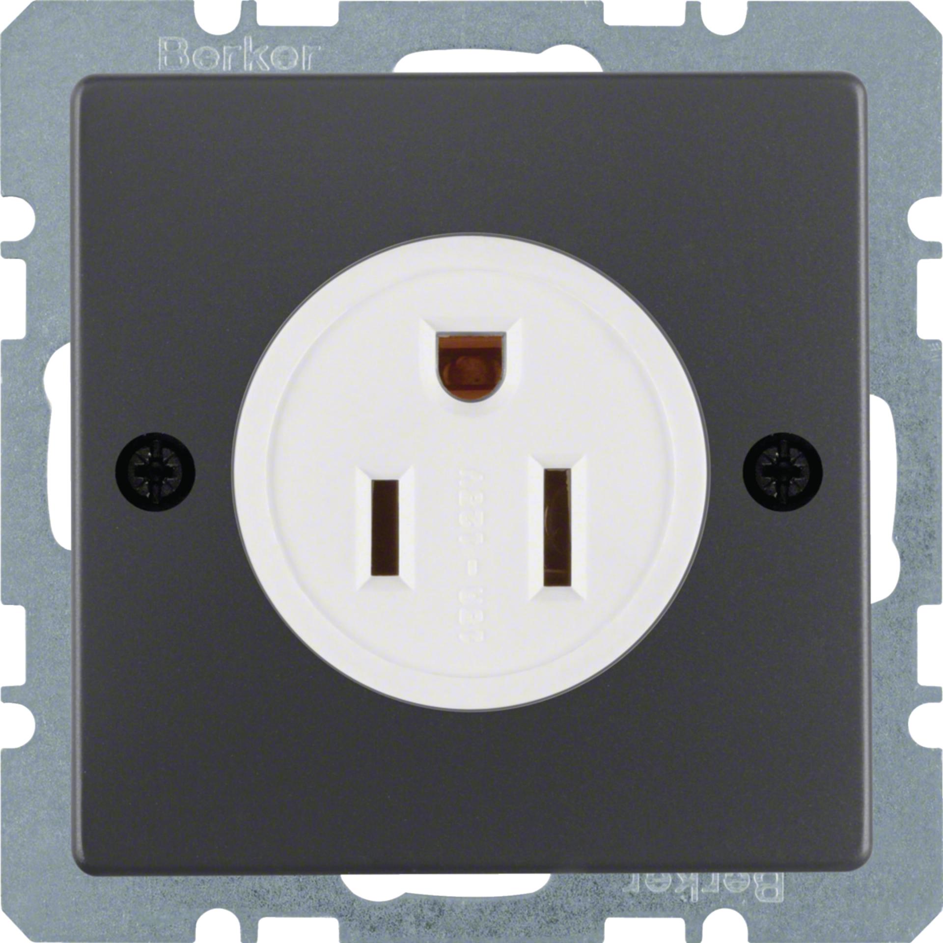 Розетка USA/CANADA NEMA 5-15 R, 15А/125В, антрацит, Q.x