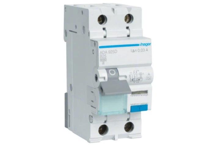 Дифавтомат 1P+N, 25A, C, 30mA, 6kA, A, Hager ADA925D