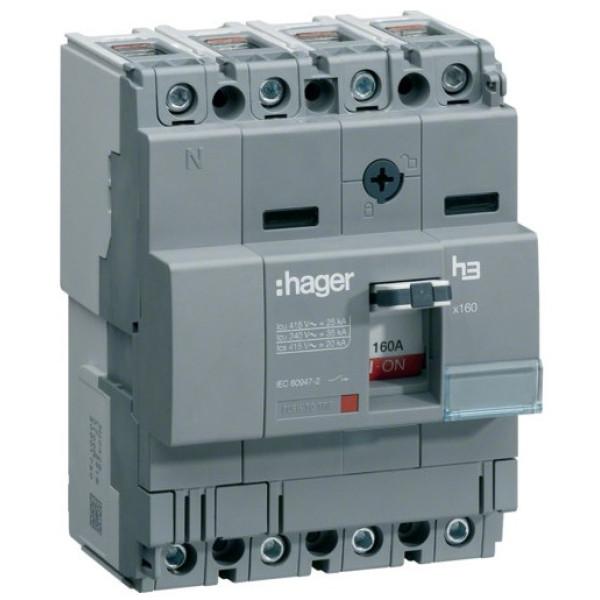Автоматичний вимикач x160, In=20А, 4п, 18kA, Тфікс./Мфікс.