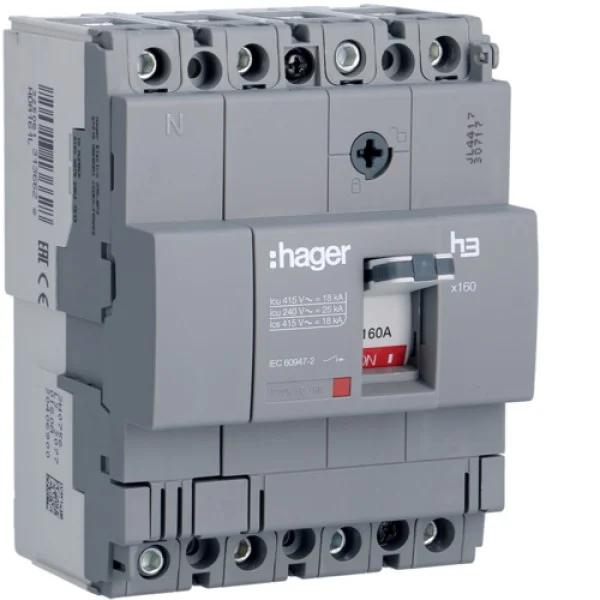 Автоматический выключатель x160, In=160А, 4п, 18кА, Тфикс./Мфикс.