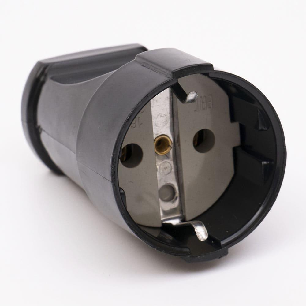 Розетка переносная с з/к 201FG 16A, черный TAKEL