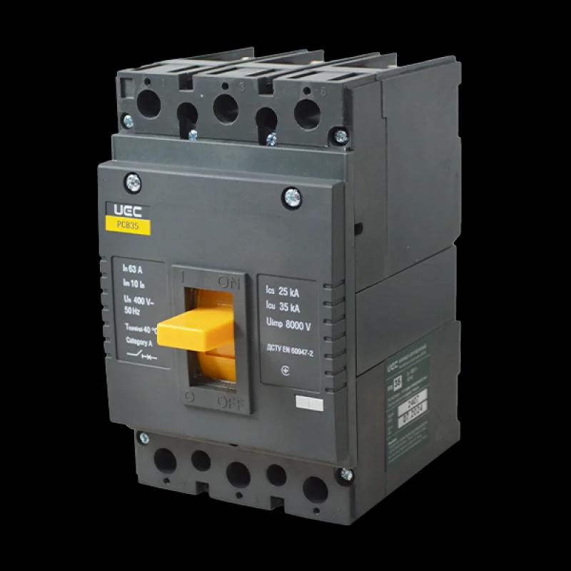 Автоматический выключатель PCB35 3P 63A 35кА UEC
