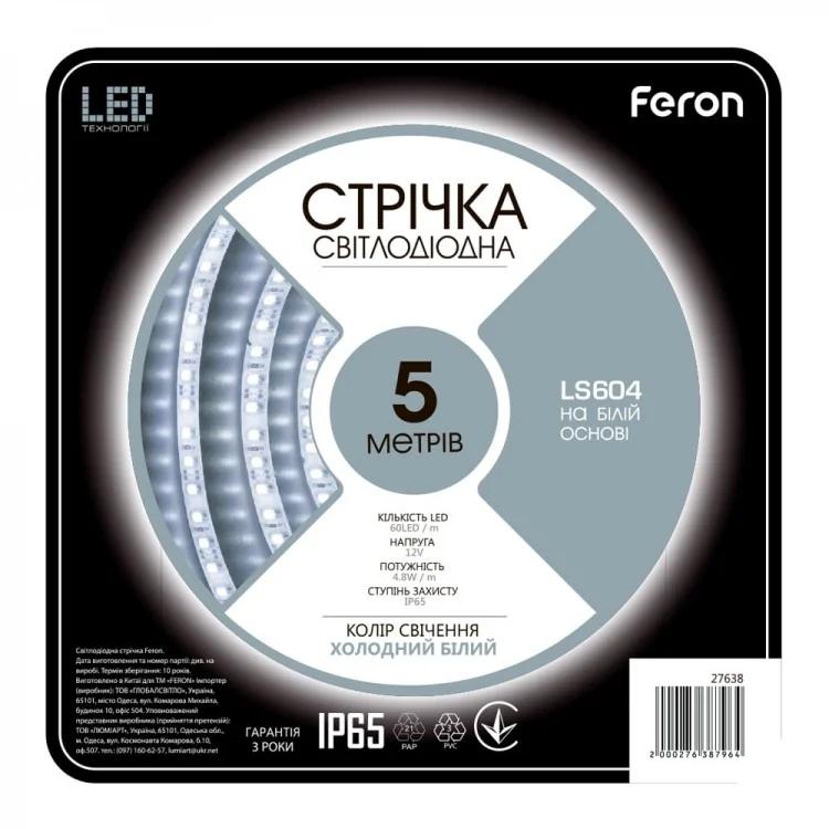 Светодиодная лента Feron LS604 12В 4.8Вт/м белая