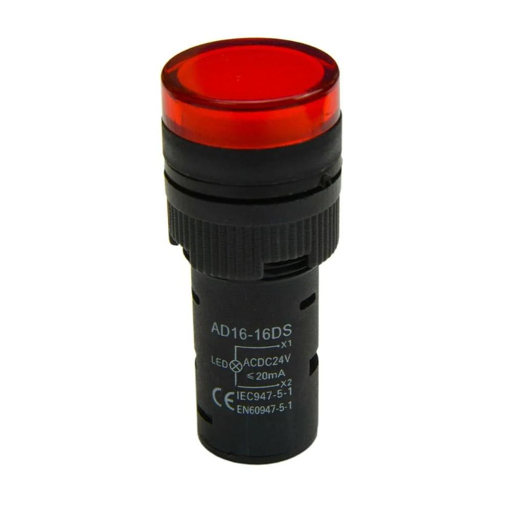 Светодиодный индикатор AD16-16DS 24V AC/DC, красный TAKEL