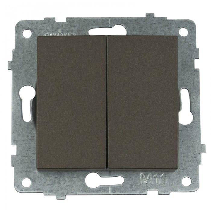 Механизм выключателя 2-клавишного GRANO мока