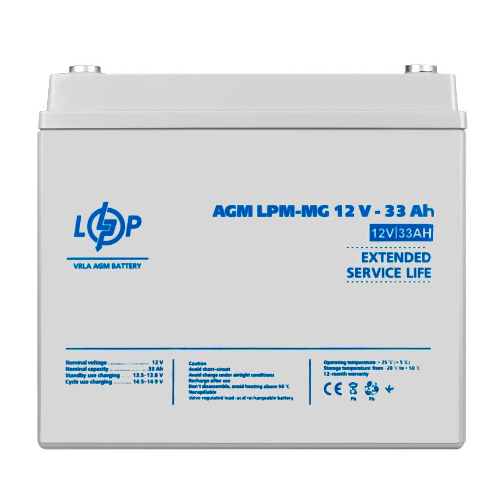 Аккумулятор гелевый многоцелевой LPM-MG 12V - 33 Ач