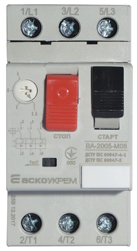 Автоматический выключатель защиты двигателя УКРЕМ ВА-2005 М08