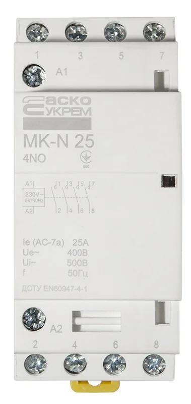 Модульний контактор MK-N 4P 25A 4NO 220V