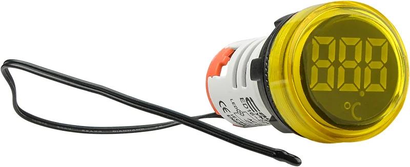 Круглий цифровий вимірювач температури ED16-22WD -25С - 150С (жовтий)
