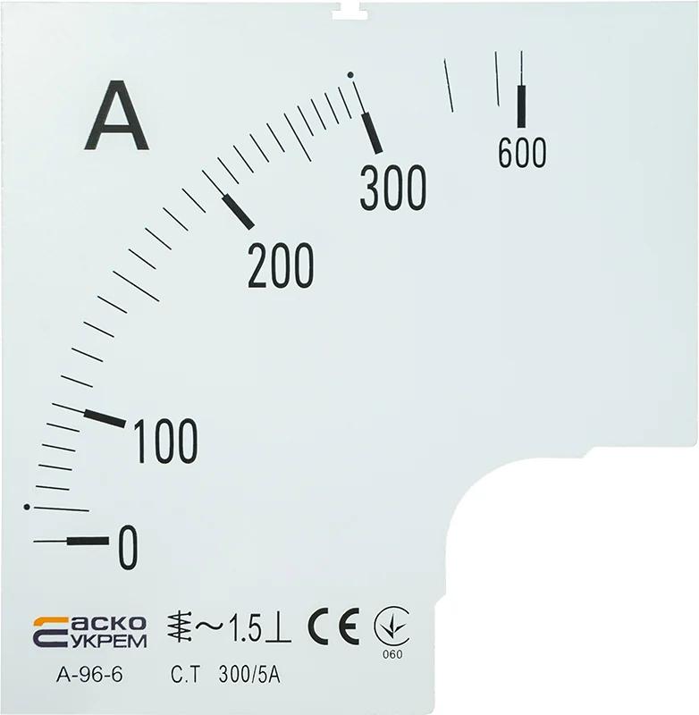 Шкала 300/5А до амперметра А-96-6