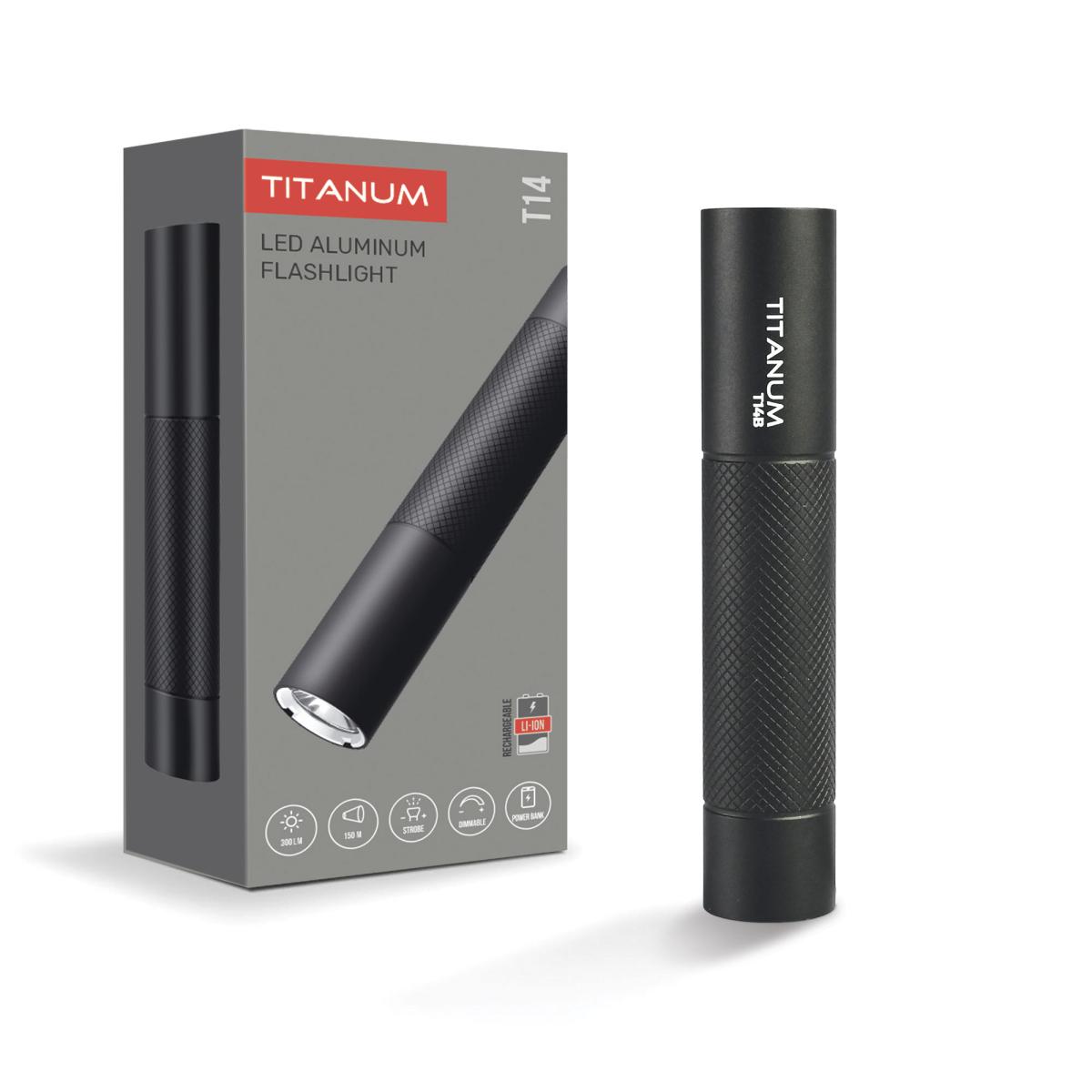 Портативный светодиодный фонарик TITANUM TLF-T14B 300Lm 5000K Черный