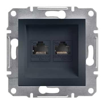 Розетка комп'ютерна антрацит Schneider Asfora EPH4300171