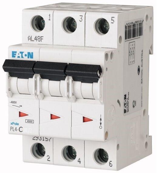 Автоматический выключатель PL4 3P C 10A Eaton