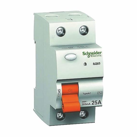 Влаштування захисного відключення 2P 25A 30ma Schneider Electric