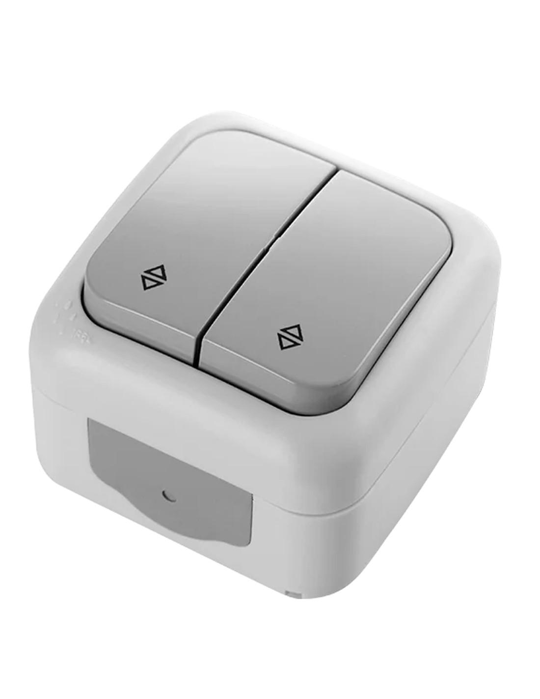 Вимикач подвійний прохідний IP44 VI-KO PALMIYE 90555517 сірий